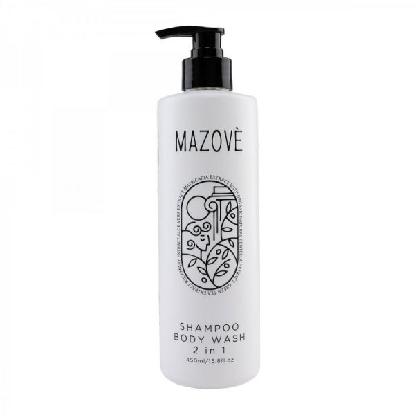 MAZOVE σαμπουάν - αφρόλουτρο 2 σε 1 σε επιτοίχιο μπουκάλι 450ml