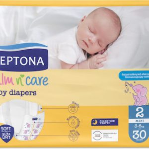 Septona Πάνες με Αυτοκόλλητο Calm & Care No. 2 για 3-6kg 30τμχ